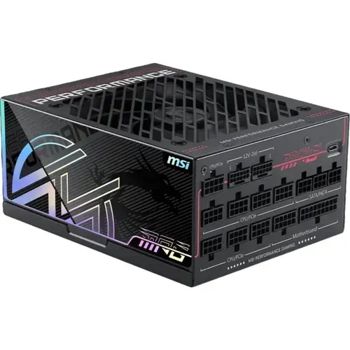 Sursa MSI MPG Ai1300TS PCIE5, 1300W, 80+ Platinum, Full Modulara, ATX 3.1, PCIe 5.1, Negru