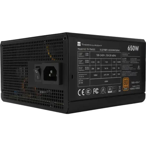 Sursa Thermalright TR-TG650S, 650W, 80 Plus Gold, non-modular (Negru)