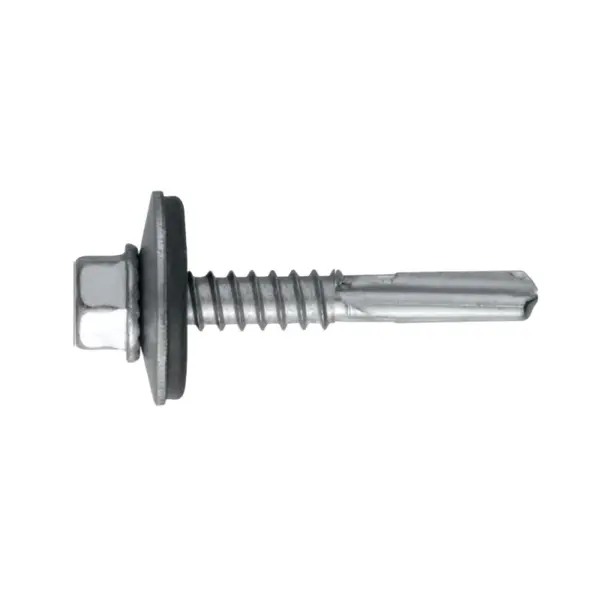 Surub Autoforant Cap Hex, 5.5 x 38 mm, Capacitate Mare Gaurire cu Saiba 16 mm, Otel Zincat