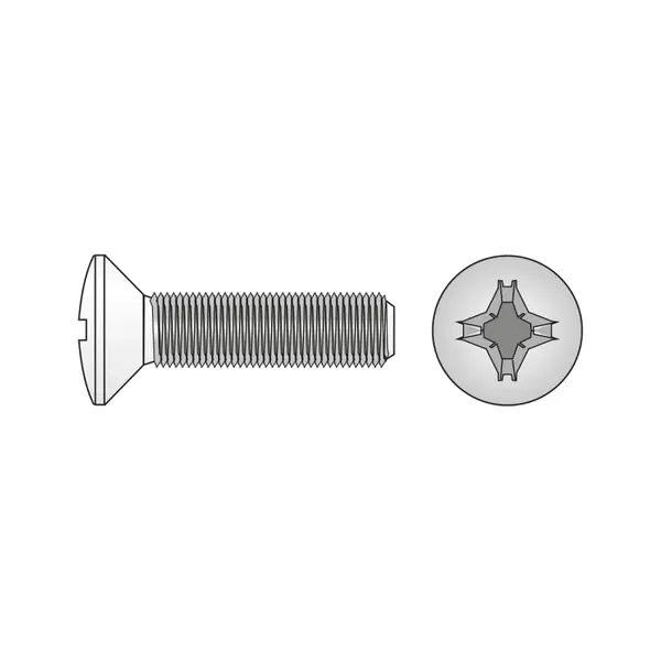 Surub Cap Semiinecat Locas Cruciform 966 Otel Gr.4.8 Zincat-M6 X 10