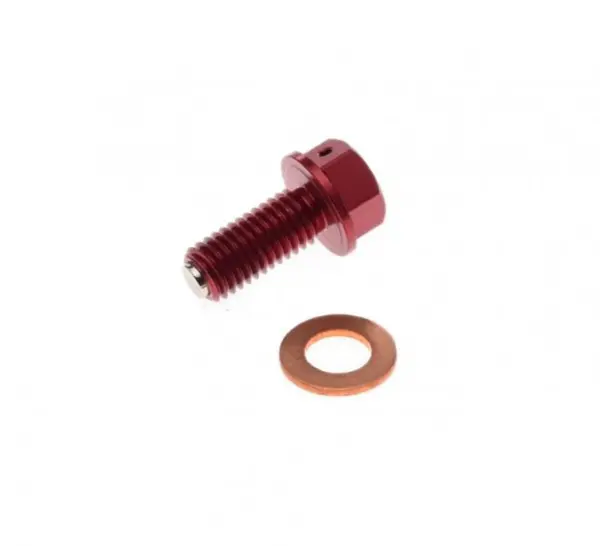 Surub cu magnet, golire ulei Kawasaki KXF, culoare rosu
