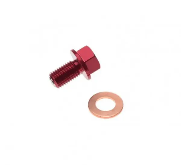 Surub cu magnet, golire ulei M10x1,50, culoare rosu