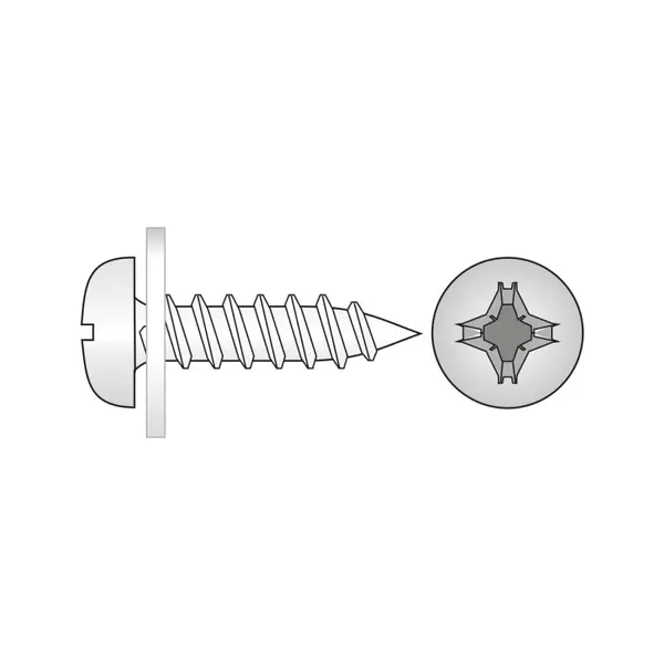 Surub Special pentru Ferestre Saiba Nailon Montata Inox A2 - 3.9 x 19 natur