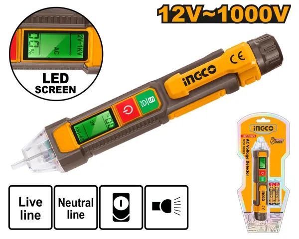 Surubelnita Control Ecran Digital 12V-1000V (nou) INGCO VD210003