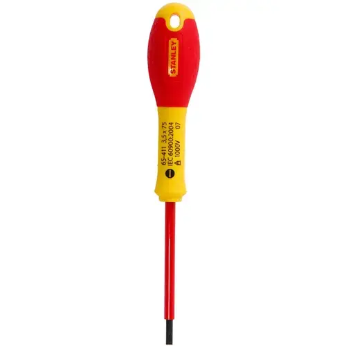 Surubelnita dreapta Stanley 0-65-411, 3.5x75 mm, VDE (Rosu/Galben)