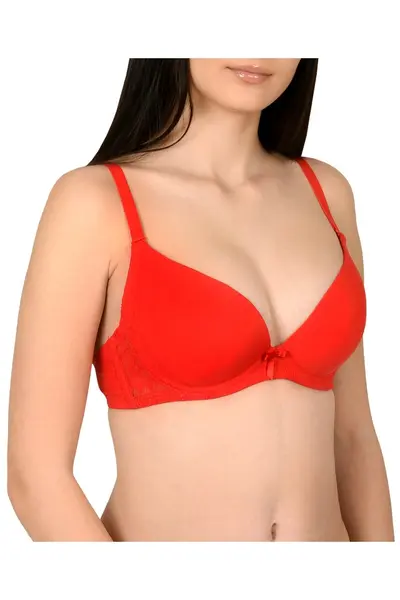 Sutien clasic, cu dantela aplicata, Lemila, rosu (Marime cupa: 70B)