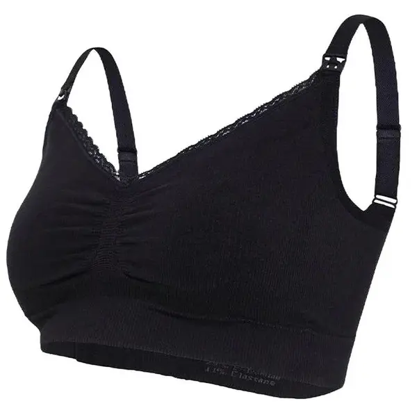 Sutien de alăptare fără cusături Carriwell - Organic Maternity, mărimea S, negru