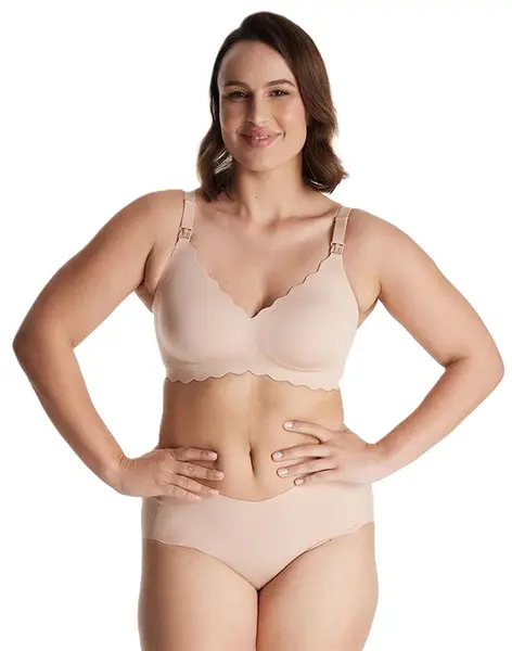 Sutien pentru gravide și alăptare Momcozy - YN46, mărimea M, Oyster Pink