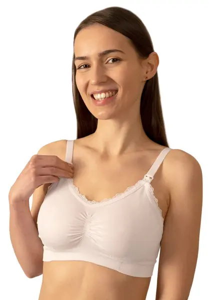Sutien pentru gravide și mame BabyOno - 585/09, D80-85, alb