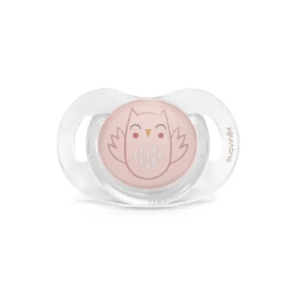 Suzeta anatomica SX Pro din silicon premium 0-6 luni, bufnita roz, Bonhomia, Suavinex