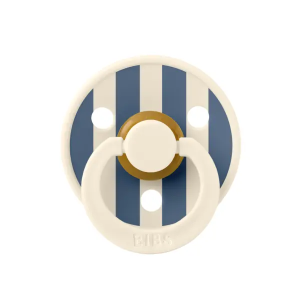 Suzeta Bibs Colour Studio Collection Stripe Latex tetina rotunda 0 luni + IvorySteel Blue