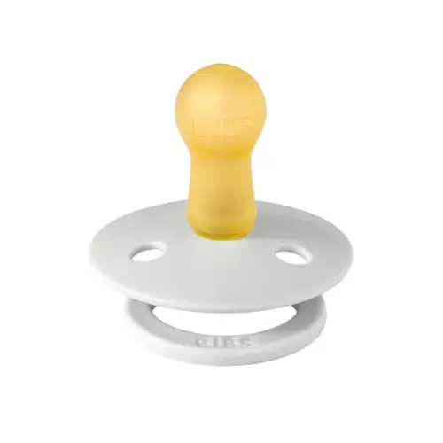 Suzeta Colour Latex pentru bebelusi BIBS, cu tetina rotunda, 6 luni +, Alb