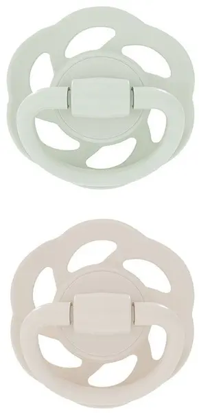 Suzetă din cauciuc NIP Green - Cherry, mentă și bej, 0-2 m, 2 buc