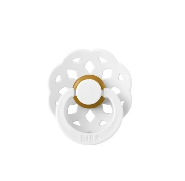 Suzeta din latex cu tetina rotunda pentru +6 luni Boheme White, 1 bucata, Bibs