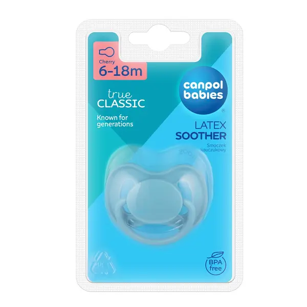 Suzeta din latex rotunda pentru 6 - 18 luni 23/224_BLU, 1 bucata, Canpol babies