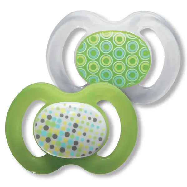Suzetă din silicon Baby Nova - Mărimea 2, 2 bucăți, verde
