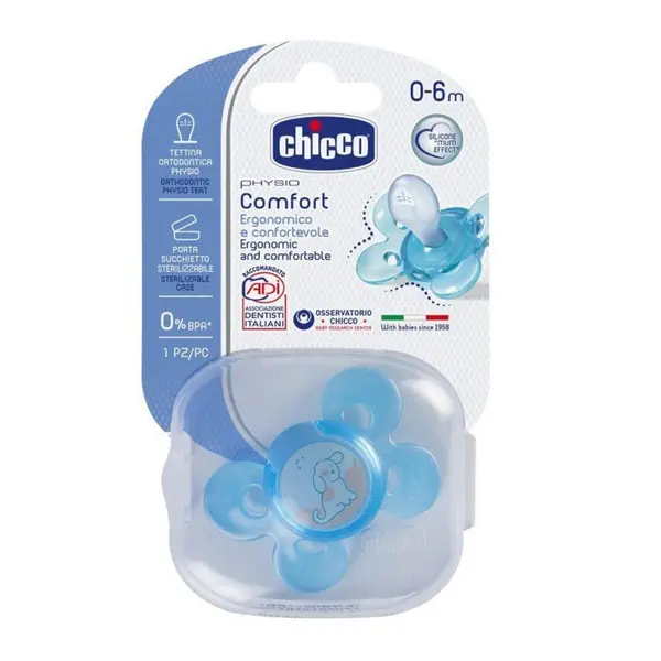 Suzeta din silicon Chicco - Physio Comfort Night, 0-6 luni, Sortiment