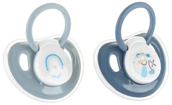 Suzetă din silicon cu capac Lorelli My Friend - 2 buc, 0 luni+, Cameo Blue