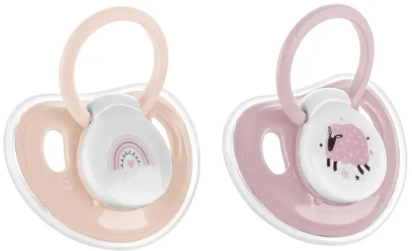 Suzetă din silicon cu capac Lorelli My Friend - 2 buc, 0 luni+, Mellow Pink