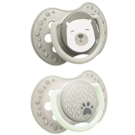 Suzetă din silicon Lovi - Buddy bear, 0-6 luni, 2 buc