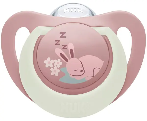 Suzetă din silicon NUK First Choice - Night, 0-6 luni, iepure