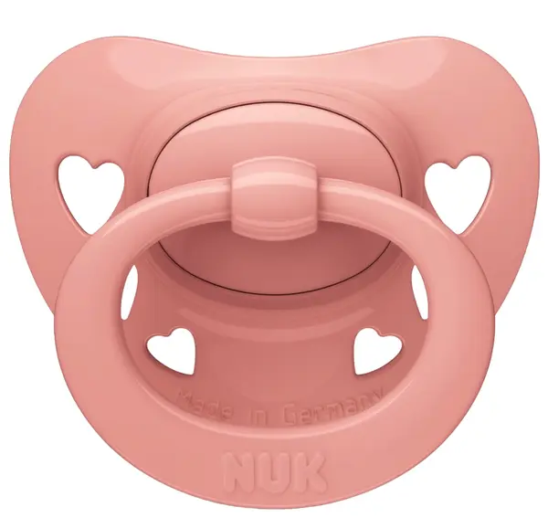 Suzetă din silicon NUK - Roz, cu cutie