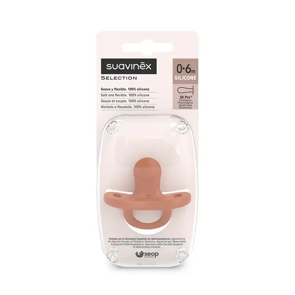 Suzeta fiziologica SX Pro Colour Essence, 0-6 luni, Rosu Caramida, 1 bucata, Suavinex