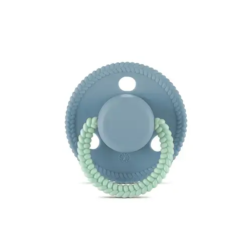 Suzeta forma rotunda, silicon moale, 0 luni+, Albastru