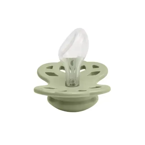 Suzeta Infinity Silicon, tetina anatomica, 6 luni + Sage, BIBS