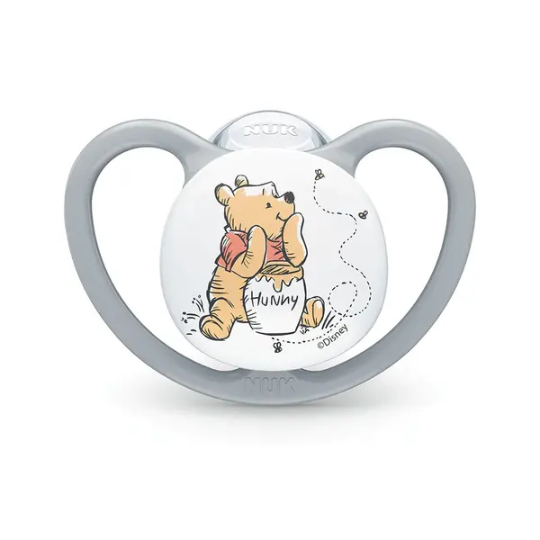 Suzeta NUK Perfect Match Air Silicon Cutie Depozitare Winnie Gri 6-18 luni