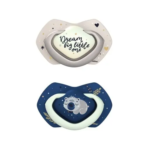 Suzeta simetrica din silicon Sleepy Koala fosforescenta 18 luni+, 2 bucati – Canpol Babies