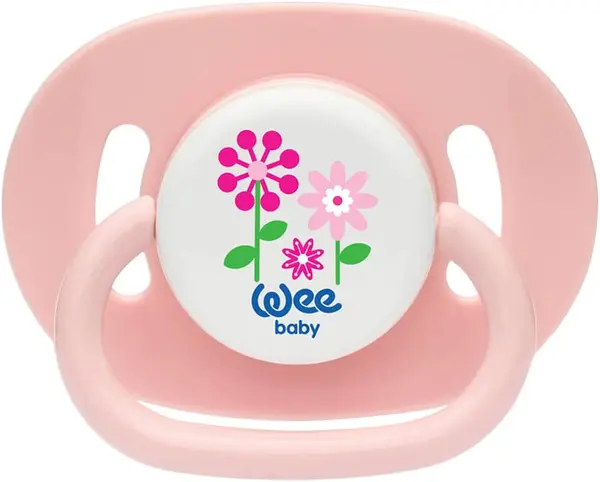 Suzeta Wee Baby - Oval opac, 6-18 luni, roz