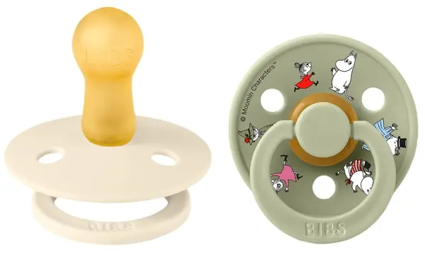 Suzete BIBS - Moomin, 2 buc, 0-6 luni, Ivory/Sage