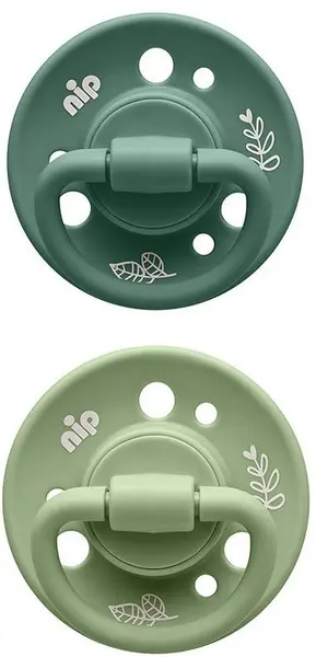 Suzete din cauciuc NIP Green - Cherry, verde, 0-6 m, 2 bucăți