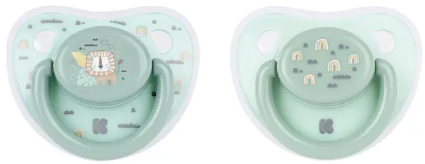 Suzete din silicon KikkaBoo - Savanna, Mint, 0-6 luni, 2 buc.