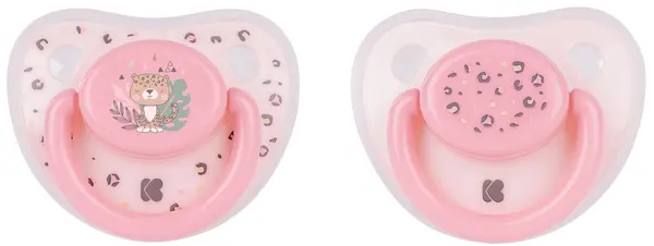 Suzete din silicon KikkaBoo - Savanna, Pink, 0-6 luni, 2 buc.