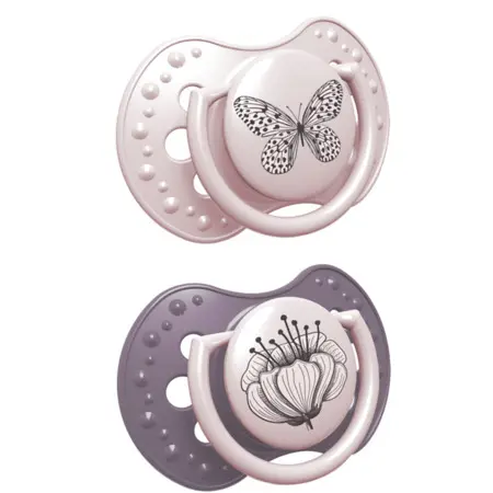 Suzete din silicon Lovi - Botanic, 6-18 luni, 2 buc, pentru fetita