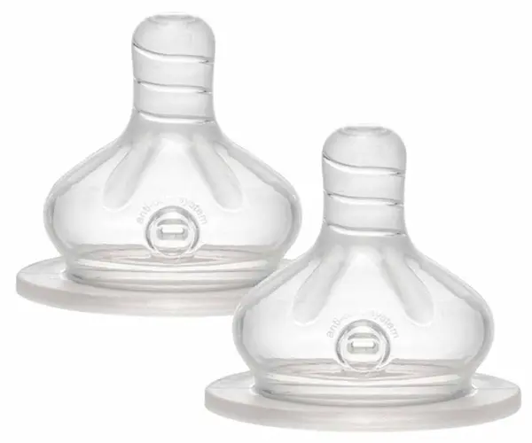 Suzete din silicon NIP - flow S, 0 m+, 2 bucăți