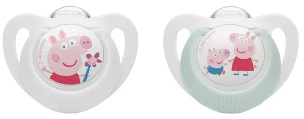 Suzete din silicon NUK - 0-6 м, 2 Buc., Peppa Pig