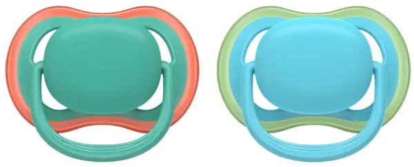 Suzete Philips Avent - Ultra Air, 6-18 luni, cu cutie, 2 buc, verde/albastru