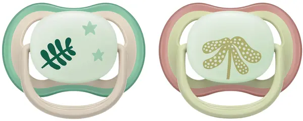 Suzete Philips Avent - Ultra Air Night, 6-18 luni, 2 buc, pastel/neutru