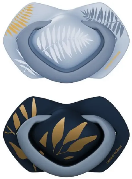 Suzete siluni etrice din silicon Canpol - Gold, 6-18 luni , 2 buc., albastru
