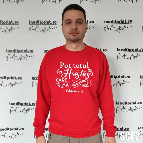 Sweatshirt Filipeni 4:13 SCP4 XL, Rosu