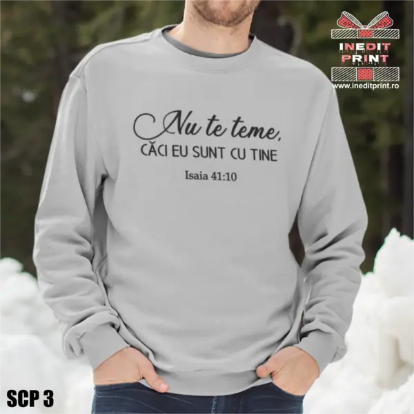 Sweatshirt Isaia 41:10 SCP3 S, Gri