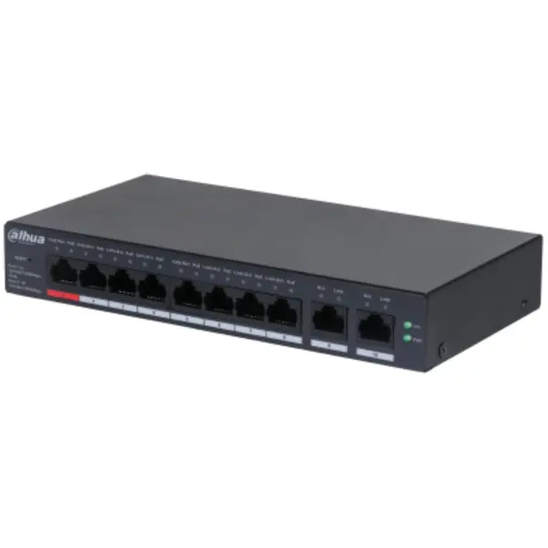 Switch 10 porturi Gigabit 8 porturi PoE cu management Dahua - CS4010-8GT-110