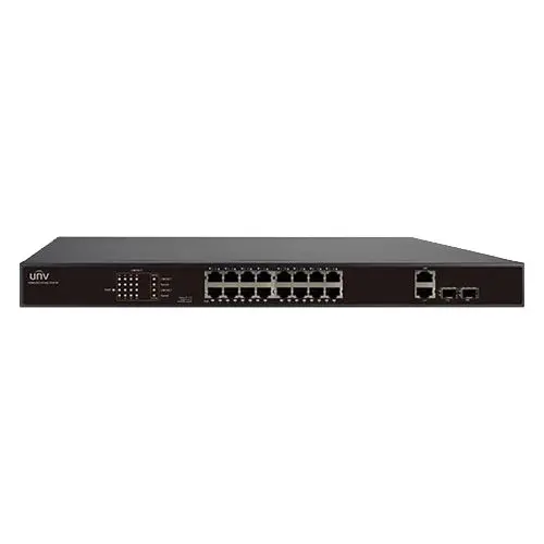 Switch 16 porturi PoE 100Mps, 2 x porturi Combo 1000Mbps - UNV