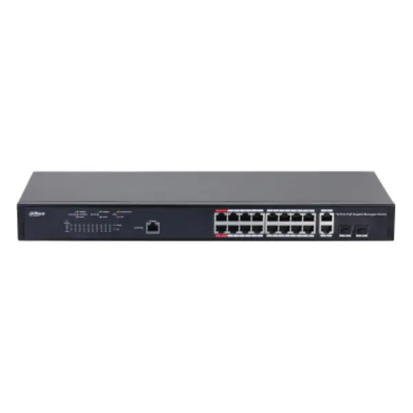 Switch 18 porturi, 16 porturi POE, Gigabit, Port Dahua PFS4218-16GT-130