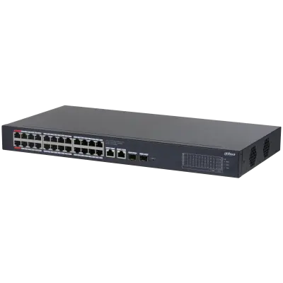 Switch 28 porturi Dahua, 24x PoE, 2x SFP, 2x RJ-45 Uplink, max 375W, Watchdog, management prin cloud, CS4228-24GT-375