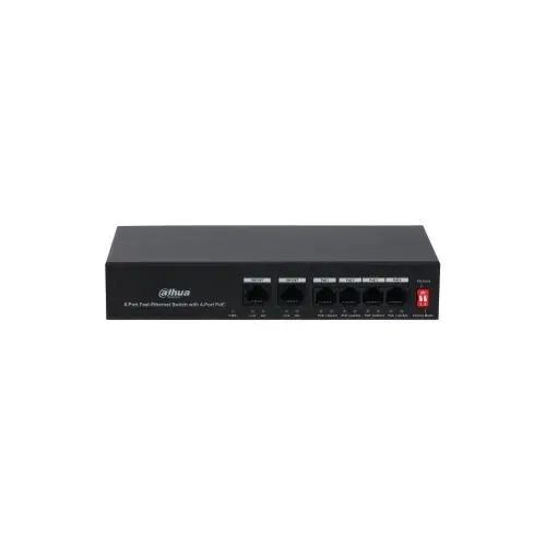 Switch 4 porturi, 1.2 Gbps, PoE, fara management, Dahua PFS3006-4ET-36