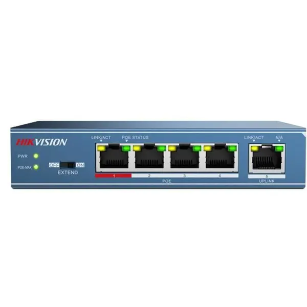 Switch 4 porturi PoE Hikvision DS-3E0105P-E (B) maxim 58W/switch